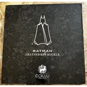 Batman Leather Fold Over Secure Key Chain Buckle Key Ring Holder Black New